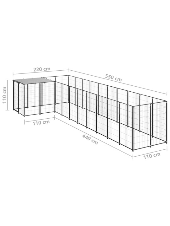 Koeraaedik, must, 7,26 m², teras