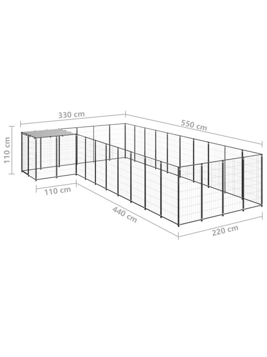 Koeraaedik, must, 13,31 m², teras