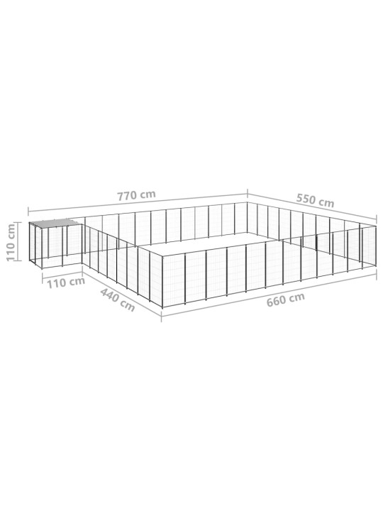 Koeraaedik, must, 37,51 m², teras