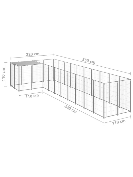 Koeraaedik, hõbedane, 7,26 m², teras