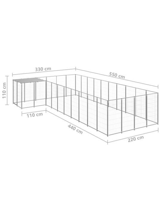 Koeraaedik, hõbedane, 13,31 m², teras