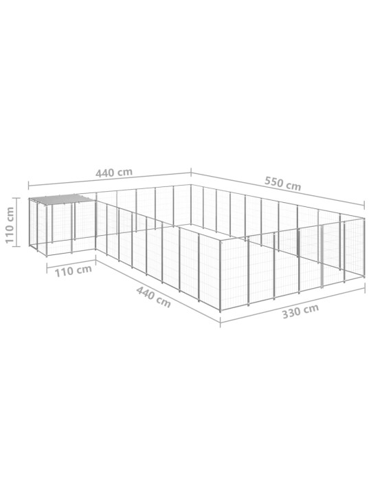 Koeraaedik, hõbedane, 19,36 m², teras