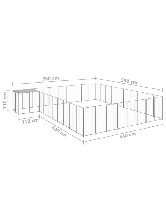 Koeraaedik, hõbedane, 25,41 m², teras