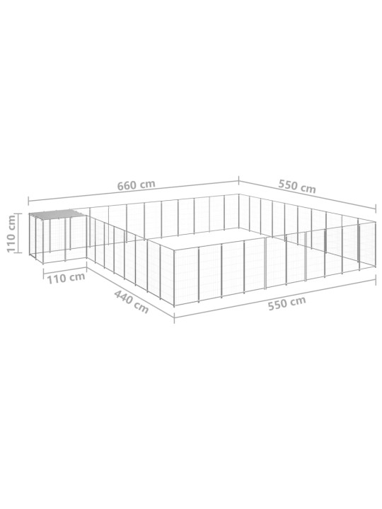 Koeraaedik, hõbedane, 31,46 m², teras