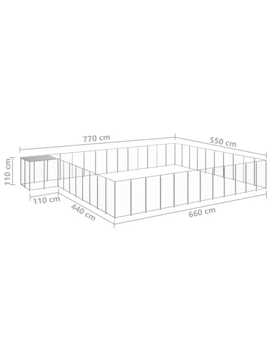 Koeraaedik, hõbedane, 37,51 m², teras