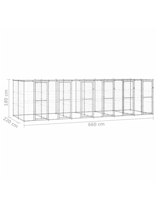 Koeraaedik katusega, tsingitud teras, 14,52 m²