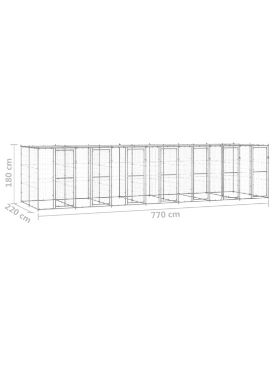 Koeraaedik katusega, tsingitud teras, 16,94 m²