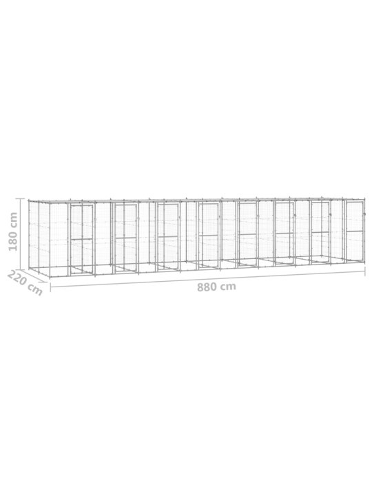 Koeraaedik katusega, tsingitud teras, 19,36 m²