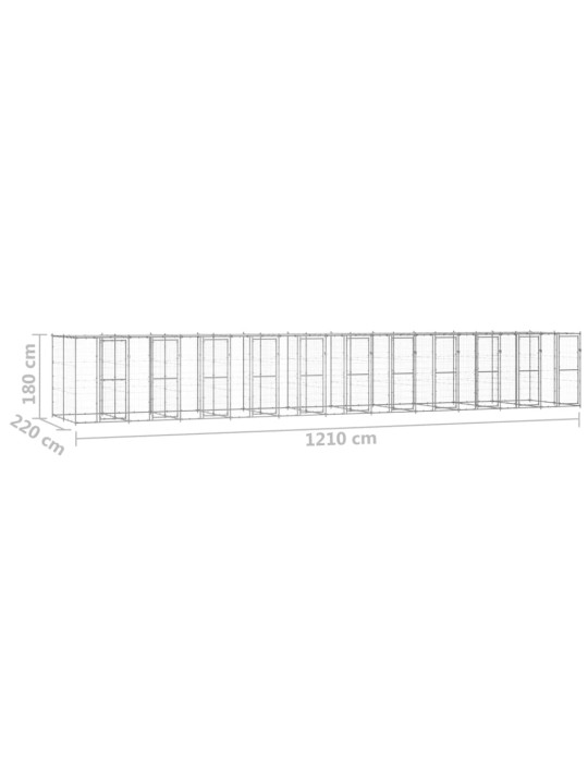 Koeraaedik katusega, tsingitud teras, 26,62 m²