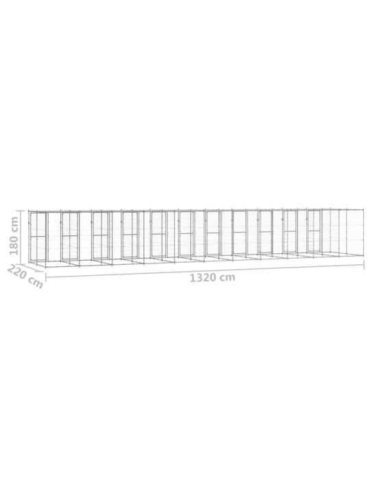 Koeraaedik katusega, tsingitud teras, 29,04 m²