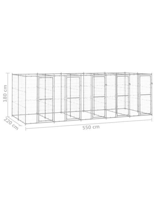 Koeraaedik, tsingitud teras, 12,1 m²