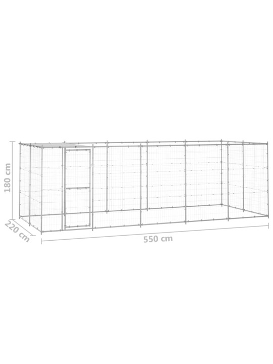 Koeraaedik katusega, tsingitud teras, 12,1 m²