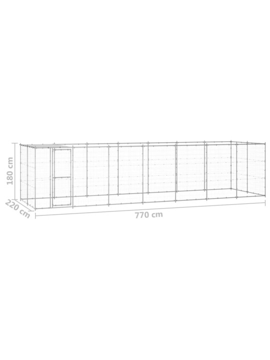 Koeraaedik katusega, tsingitud teras, 16,94 m²