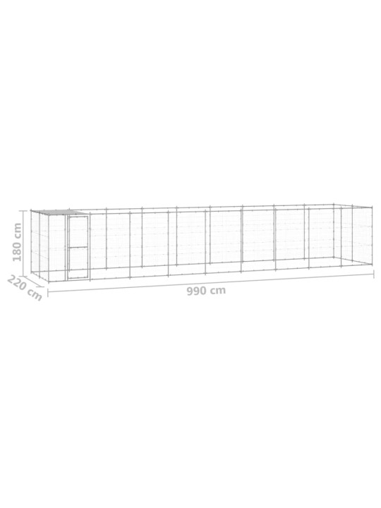 Koeraaedik katusega, tsingitud teras, 21,78 m²