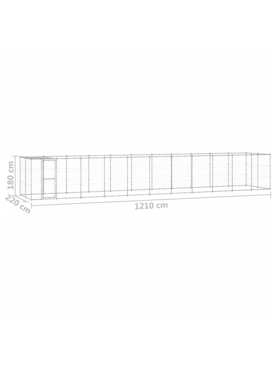 Koeraaedik katusega, tsingitud teras, 26,62 m²