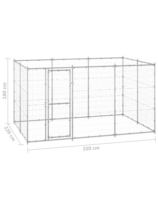 Koeraaedik, tsingitud teras, 7,26 m²