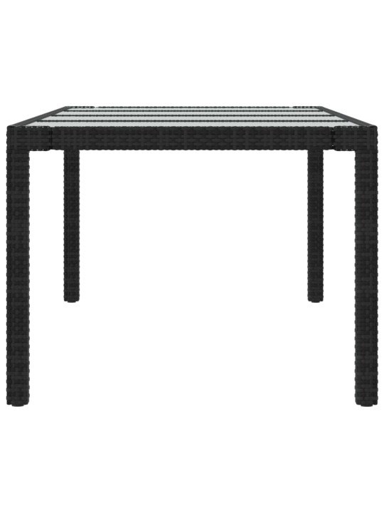 Aialaud, must, 250 x 100 x 75 cm, karastatud klaas, polürotang