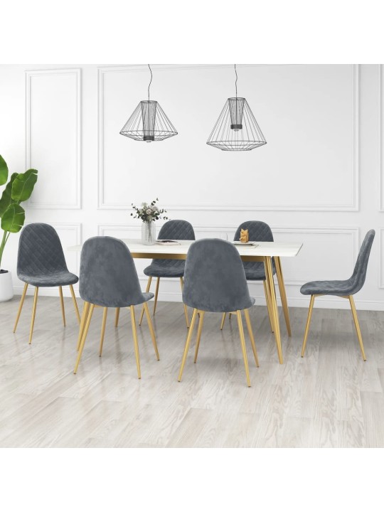 Söögitoolid 6 tk, tumehall, samet