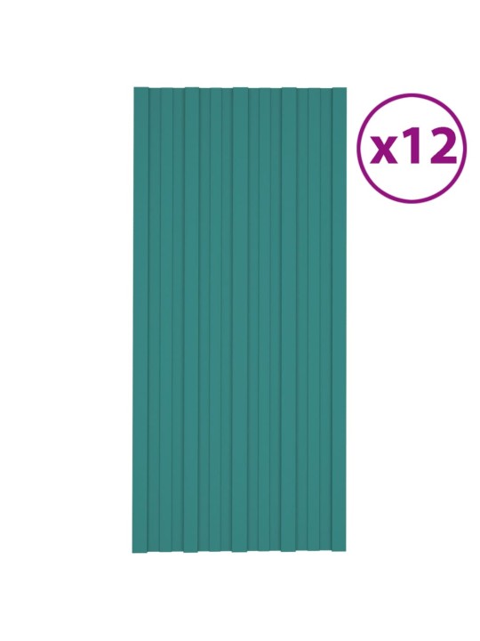 KATUSEPANEEL 12 TK, TSINGITUD TERASEST, ROHELINE, 100 X 45 CM