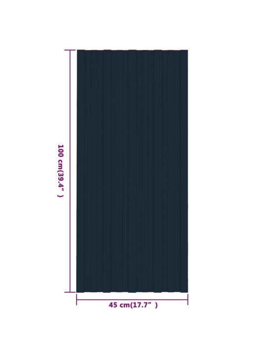 Katusepaneel 12 tk, tsingitud terasest, antratsiit, 100x45 cm