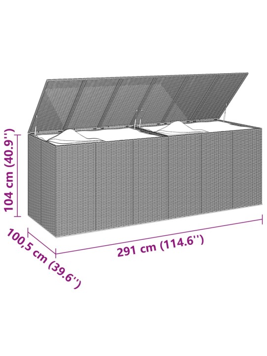 Aia hoiukast, pe rotang, 291x100,5x104 cm, must