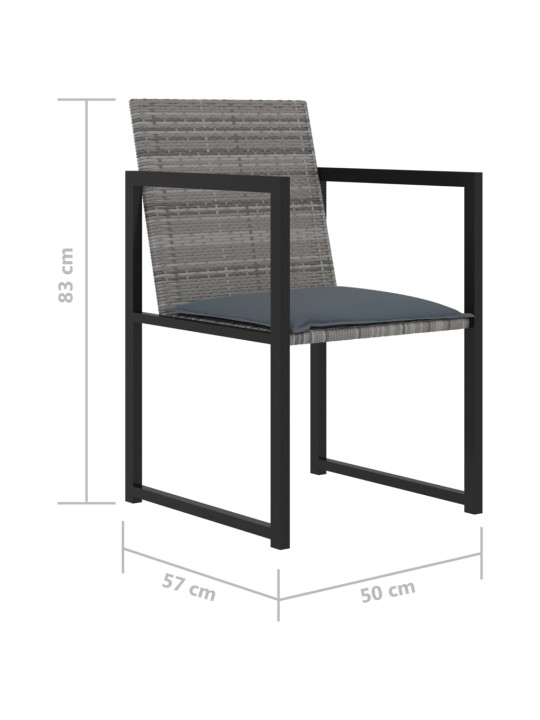 9-osaline aiamööbli komplekt patjadega, polürotang, hall