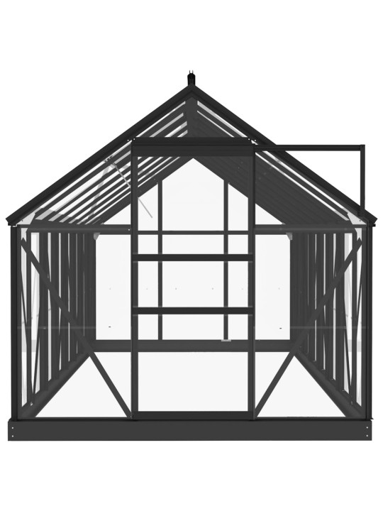 Klaaskasvuhoone, antratsiit, 155x395,5 x191 cm, alumiinium