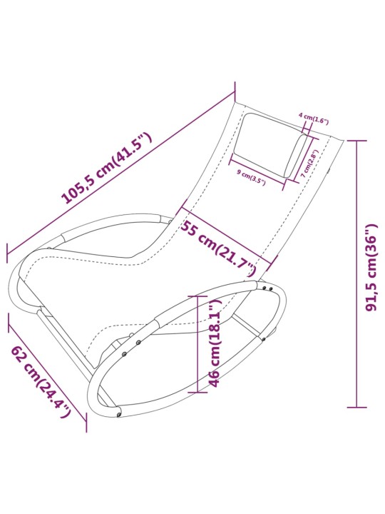 Lamamistool padjaga, teras ja textilene, must