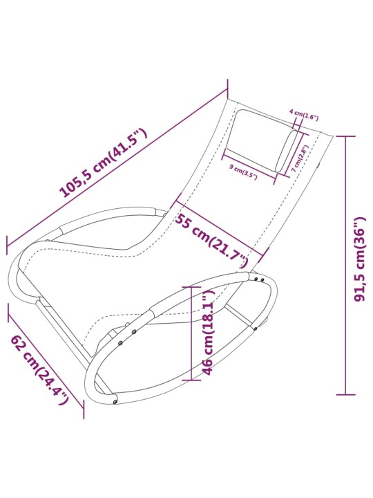 Lamamistool padjaga, teras ja textilene, hall