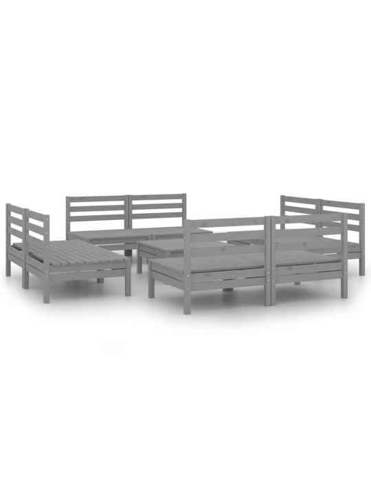 9-osaline aiadiivanikomplekt, hall, täismännipuit