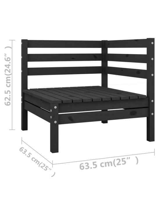 8-osaline aiadiivanikomplekt, must, täismännipuit