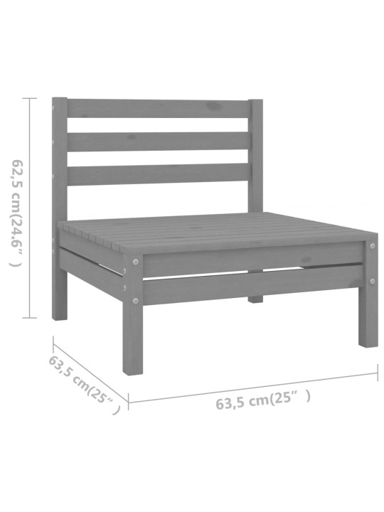 4-osaline aiamööblikomplekt, täismännipuit, hall