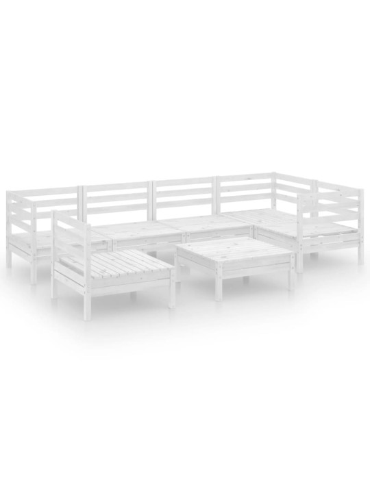 7-osaline aiadiivanikomplekt, valge, täismännipuit