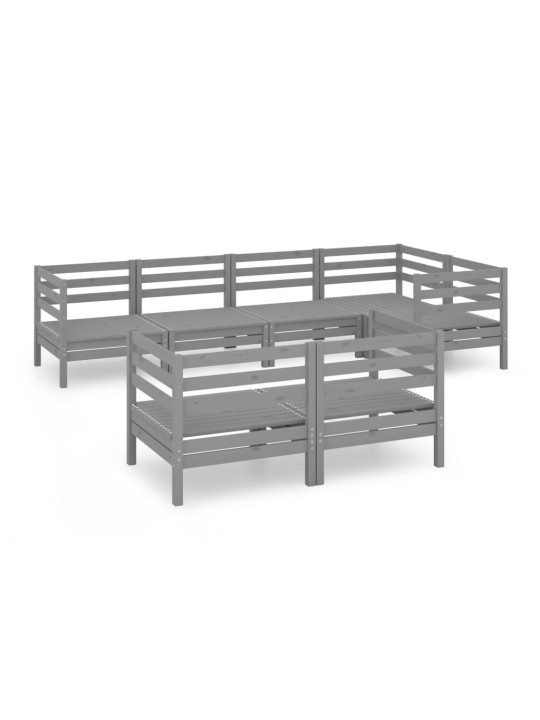 7-osaline aiadiivanikomplekt, hall, täismännipuit