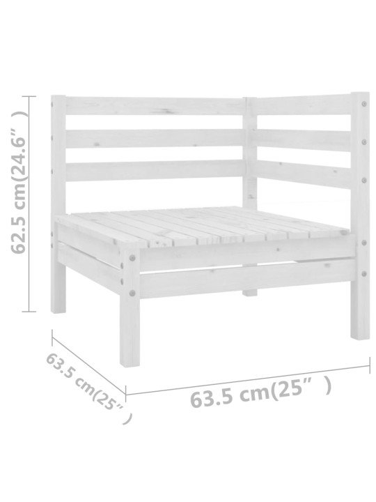 11-osaline aiamööbli komplekt, valge, männipuit