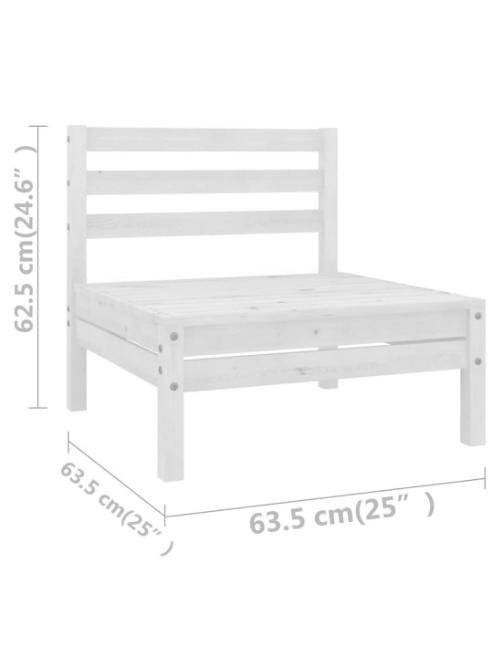 11-osaline aiamööbli komplekt, valge, männipuit