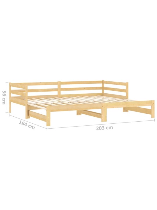 VÄLJATÕMMATAV PÄEVAVOODI, 2X(90X200) CM, TÄISMÄNNIPUIT