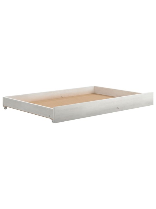 Väljatõmmatav päevavoodi, 2x(90x200) cm, valge, täismännipuit