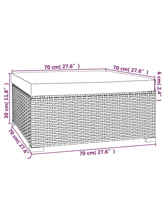 Aia jalapink istmepadjaga, must, 70x70x30 cm, polürotang