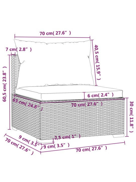 3-kohaline diivan patjadega, hall, polürotang