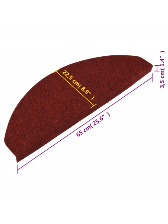 Isekleepuv trepivaip, 15 tk, 65x22,5x3,5 cm, punane