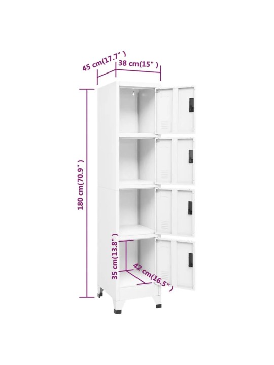 Lukustatav hoiukapp, valge, 38 x 45 x 180 cm, teras