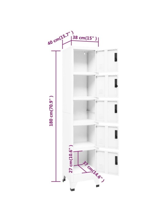 Lukustatav hoiukapp, valge, 38 x 40 x 180 cm, teras