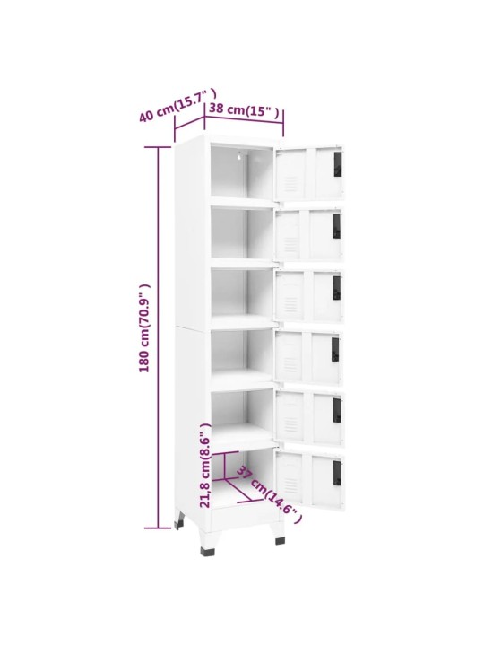 Lukustatav hoiukapp, valge, 38 x 40 x 180 cm, teras