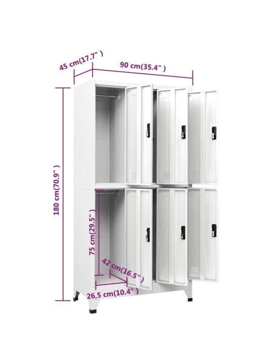 Lukustatav hoiukapp, valge, 90 x 45 x 180 cm, teras