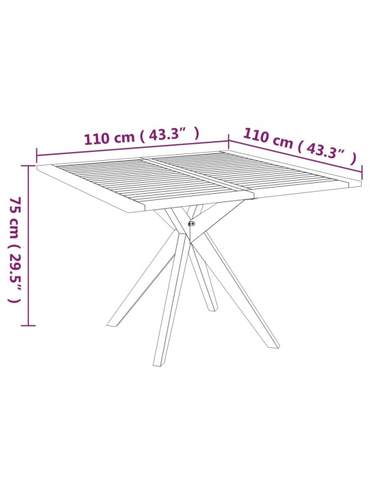 5-osaline aiamööblikomplekt, akaatsiapuit (316257+2x316249)