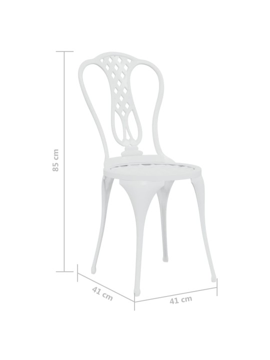 3-osaline bistrookomplekt, valualumiinium, valge