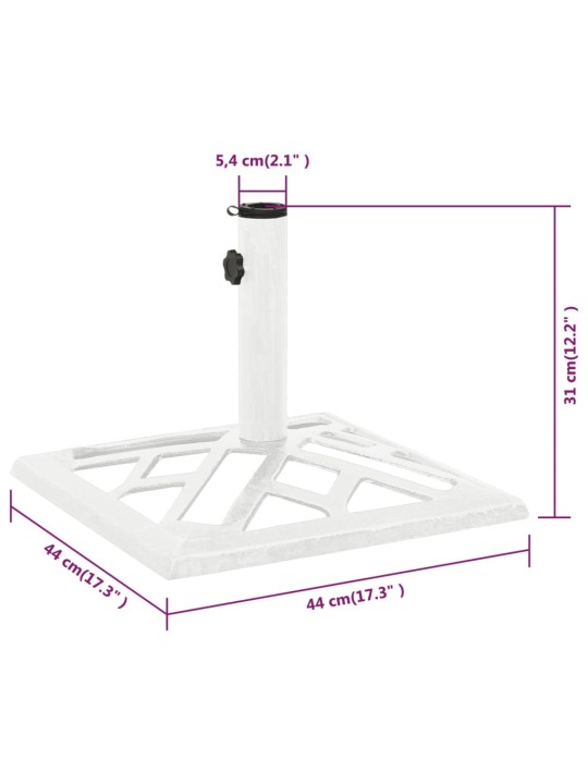 Päikesevarju alus, valge, 44x44x31 cm, malm