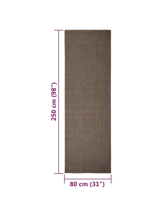 Vaip naturaalne sisal 80x250 cm, pruun