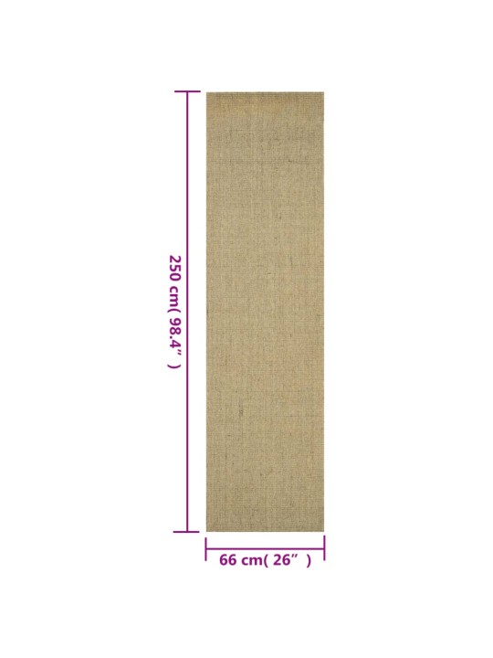 Vaip naturaalne sisal 66x250 cm, pruunikashall